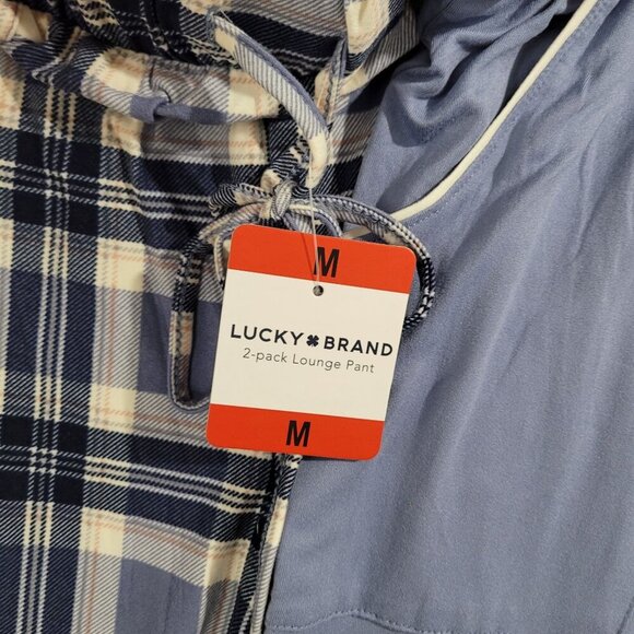 NEW Lucky Brand 2-Pack Women's M Lounge Pants For Plaid & Solid  M - Picture 2 of 4